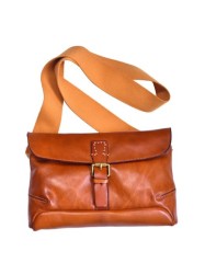 Bolso bandolera retro de piel de vaca de primera capa para hombre