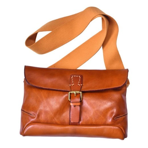 Bolso bandolera retro de piel de vaca de primera capa para hombre