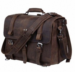 Bolso de viaje retro de cuero Crazy Horse para hombre