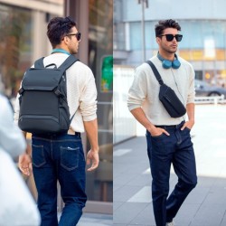 Mochila de viaje de negocios para hombre, mochila con letras desmontables, gran capacidad