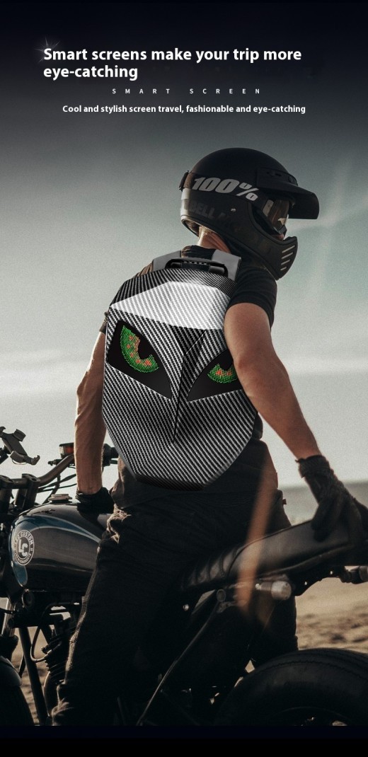 Mochila luminosa impermeable para casco de motocicleta