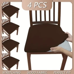 Funda de silla elástica cepillada de color sólido (6 unidades)