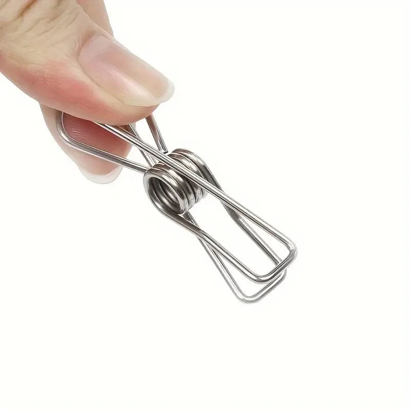 Paquete de 60 pinzas para ropa de alambre de acero inoxidable de alta resistencia