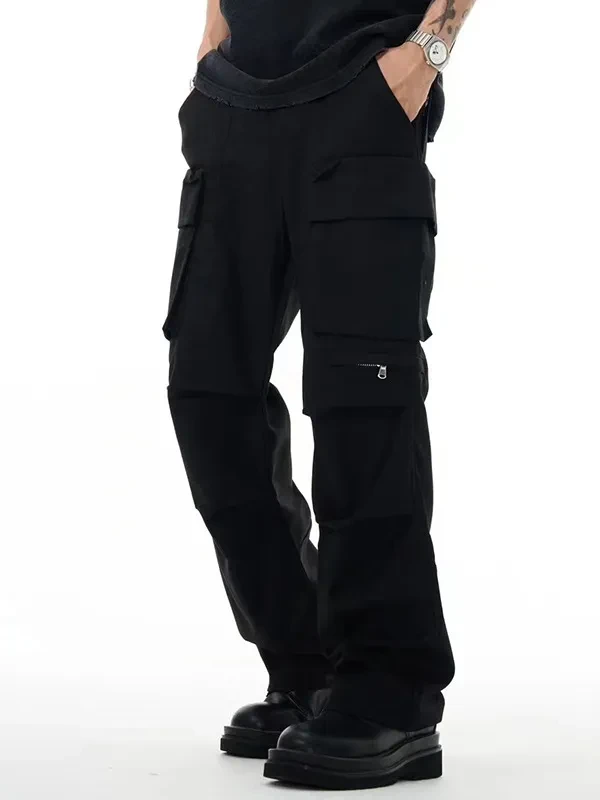Pantalones de hombre multibolsillos tridimensionales de moda