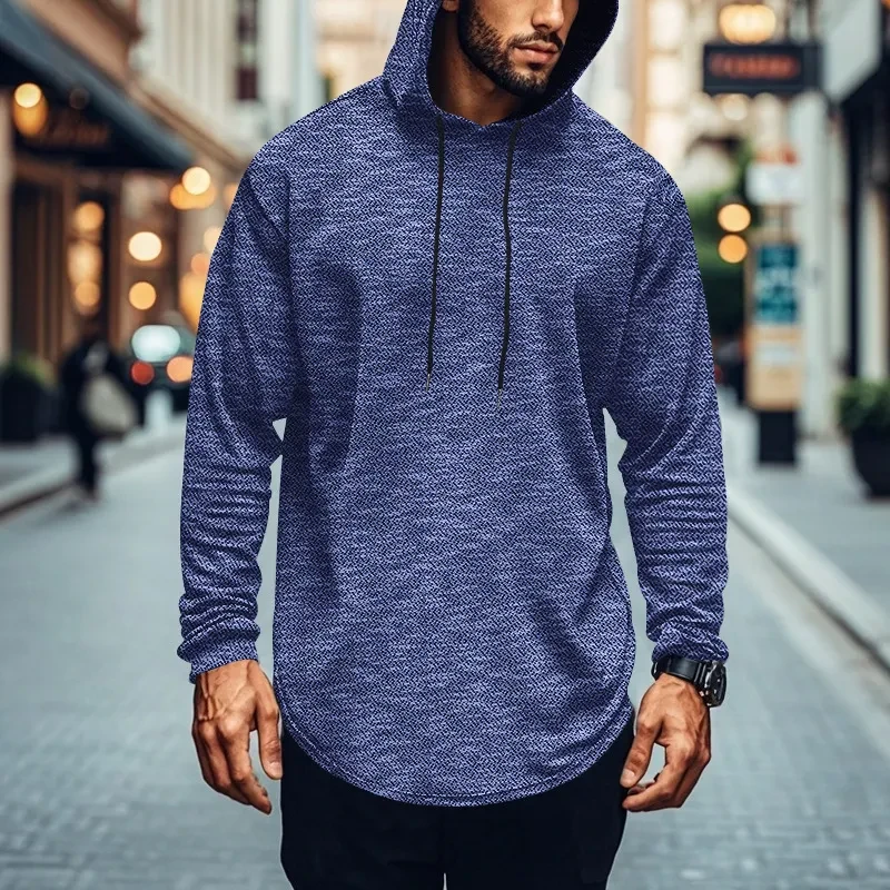 Suéter holgado de manga larga con capucha para hombre, talla grande