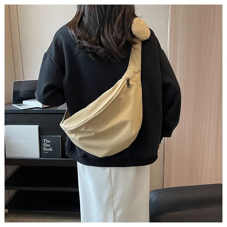 Riñonera de nailon con un solo hombro, estilo retro, estilo urbano