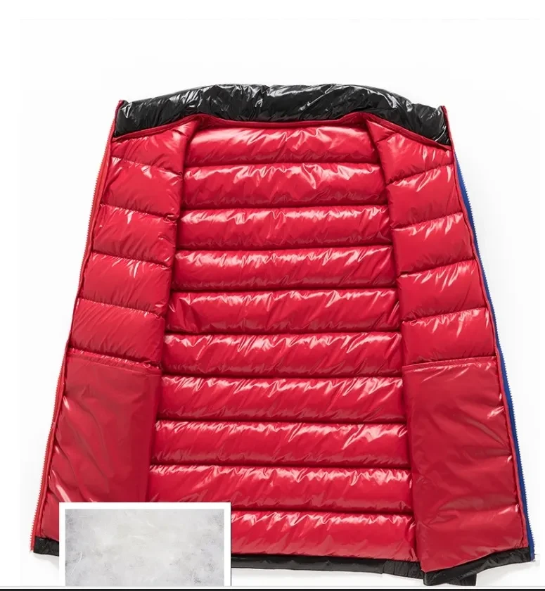 Chaleco de plumón de ganso para hombre de mediana edad, chaleco cálido para hombre, chaleco grueso con cuello alto, chaleco de invierno para hombre a juego, chaleco de moda para hombre, chaleco aislante de plumón de ganso, ropa de abrigo de invierno para