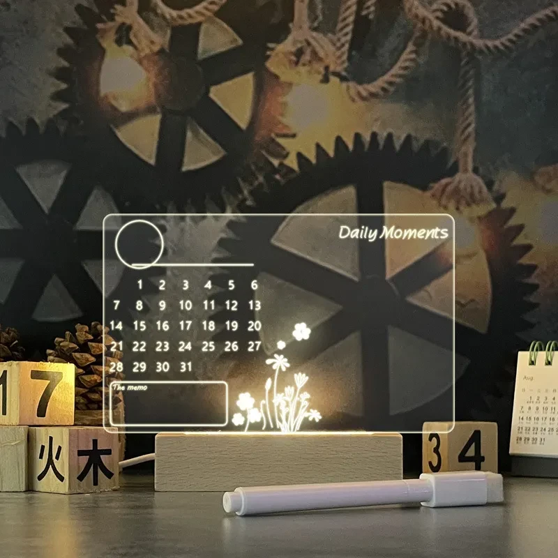 Lámpara de noche LED con luz nocturna y diseño creativo de tablero de notas USB