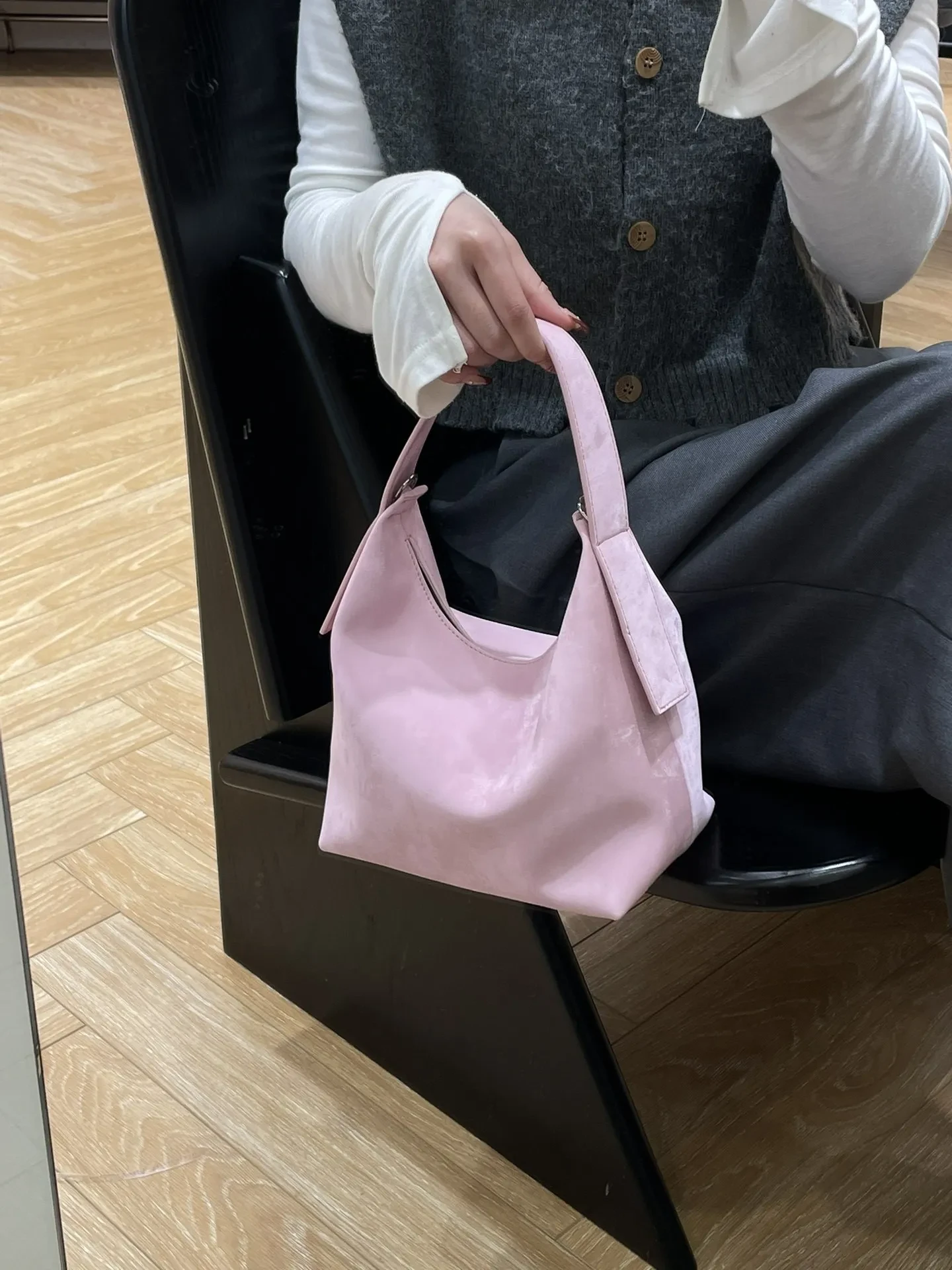 Bolso de mujer de piel auténtica de satén a juego