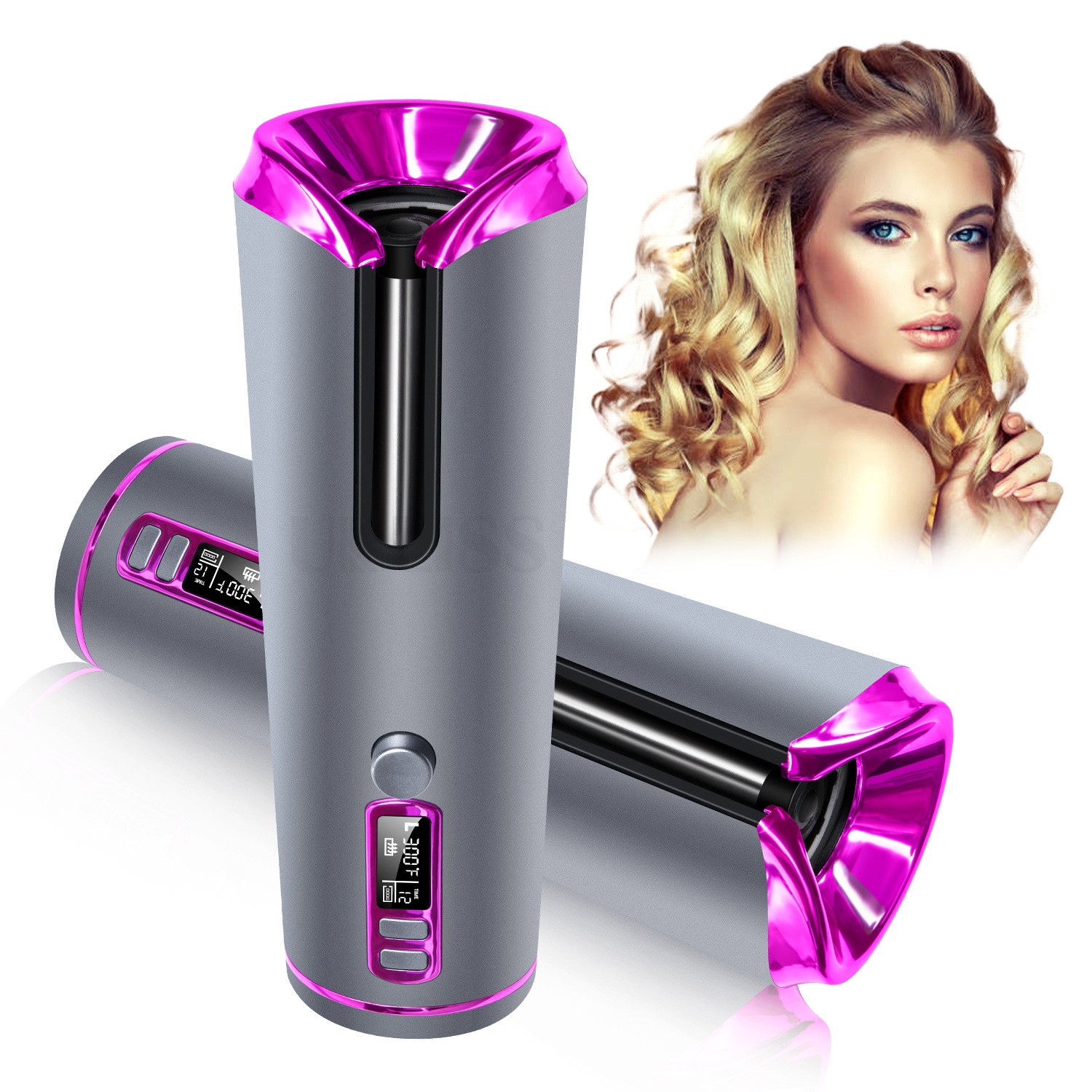 Rizador de pelo automático portátil, multifuncional, con carga USB
