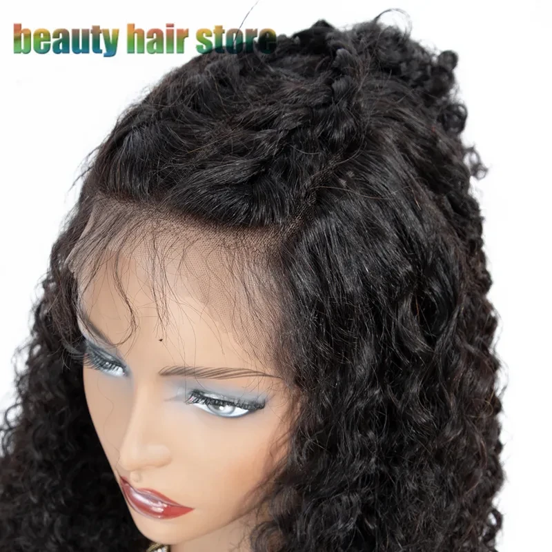Peluca brasileña de cabello humano rizado con encaje frontal - Natural y voluminosa