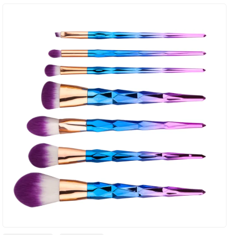 Set de 7 brochas de maquillaje - Diamond Design Foundation & Makeup Tools