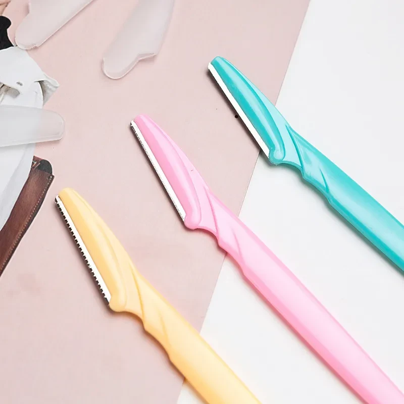 Cuchillo redondo de acero para recortar cejas de colores mixtos