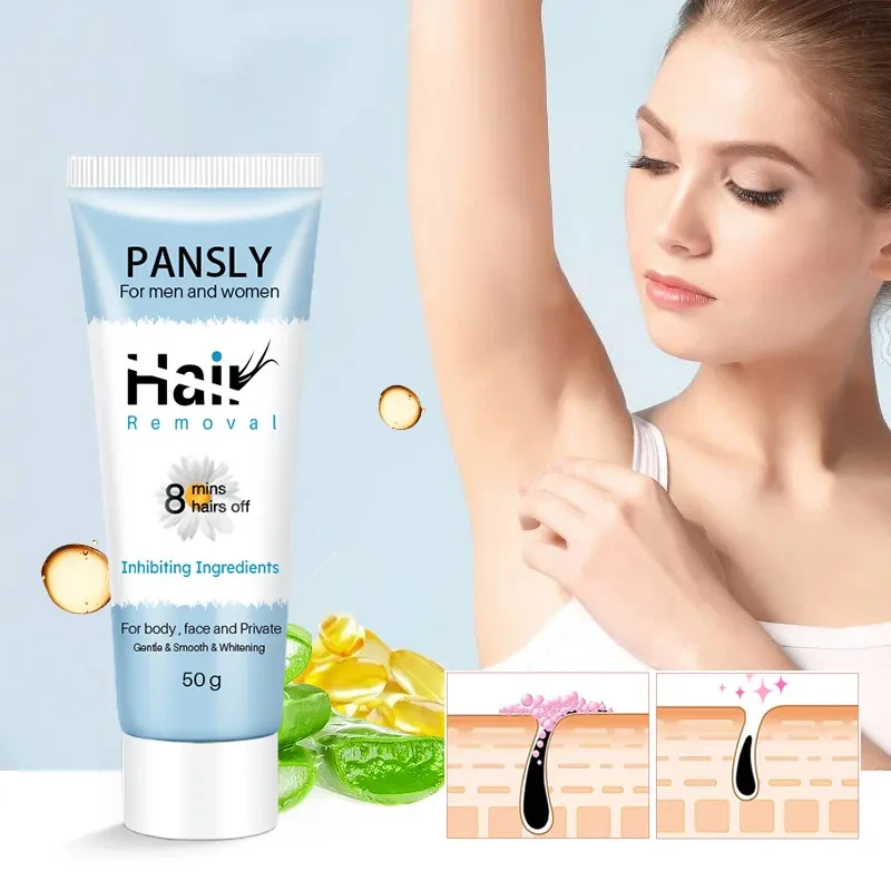 Crema depilatoria Pansly 50 g Vello de piernas Vello de axilas Vello de labios