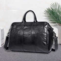 Bolso de viaje de piel auténtica de gran capacidad, bolso de piel de vaca