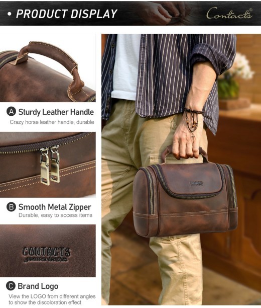 Bolsa portátil vintage de cuero de vaca para entrenamiento múltiple