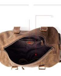 Bolso de viaje vintage de cuero Crazy Horse para hombre