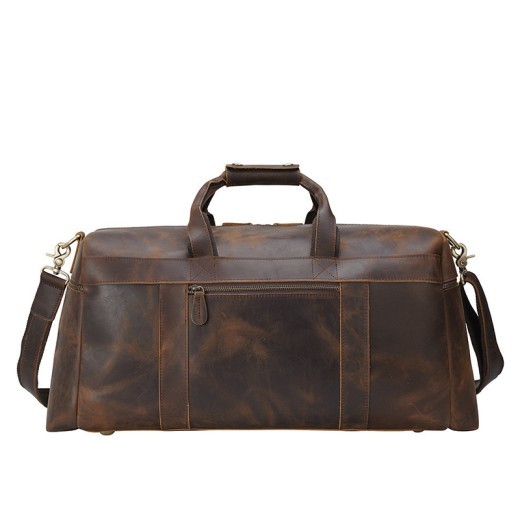 Bolso de viaje vintage de piel de Caballo Loco para hombre, de gran capacidad