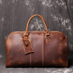 Bolso bandolera de cuero para hombre, de viaje, de un solo hombro