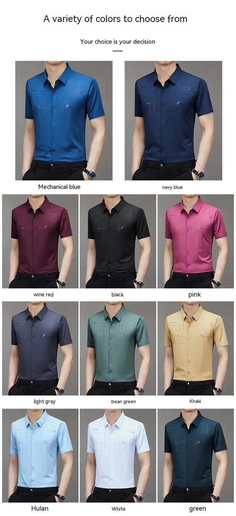 Men's Ice Silk Quick-drying Business Shirt