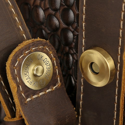 Bolso de viaje moderno de piel de vaca con estampado europeo y americano para hombre