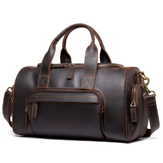 Nuevo bolso de mano de cuero retro hecho a mano para hombre, de gran capacidad