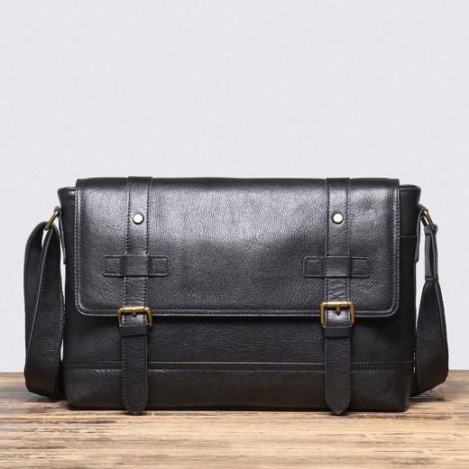 Bolso de cuero vintage para hombre de gran capacidad