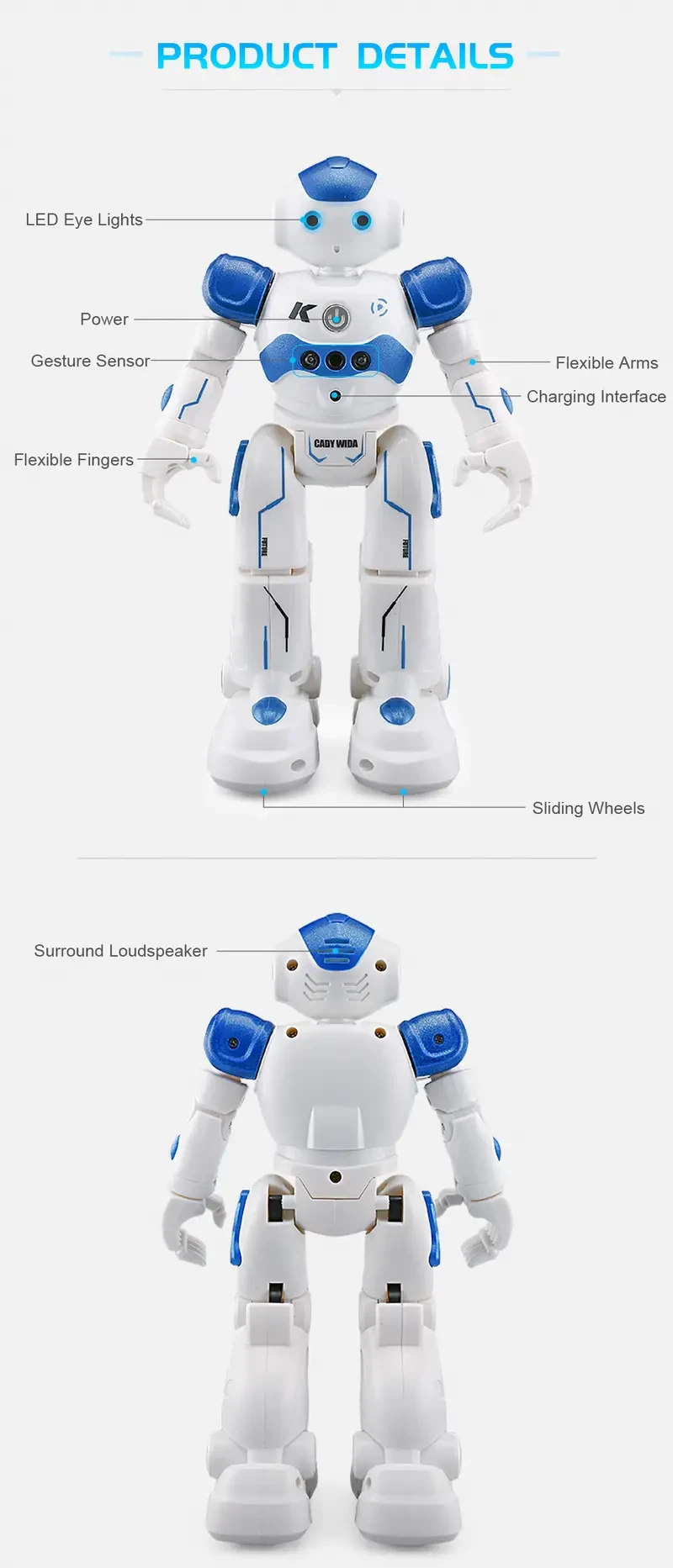 Robot inteligente R2 con control remoto, juguete de baile para niños y niñas, regalo de Halloween y Navidad.