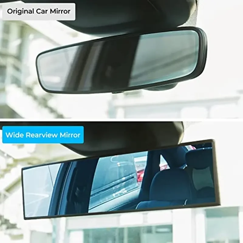Espejo retrovisor convexo panorámico de 11,81 pulgadas - Gran angular antideslumbrante
