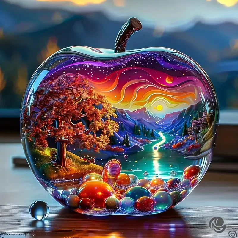 Kit de pintura de diamante 5D grande sin marco - Bola de cristal de manzana (40 x 40 cm)
