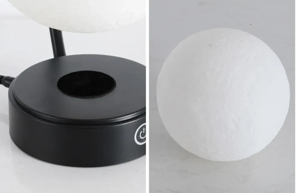 Lámpara flotante giratoria levitante con forma de luna LED 3D