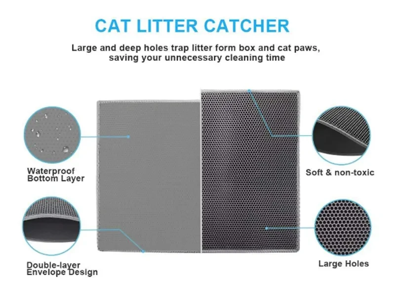 Almohadilla de arena para gatos con forma de panal