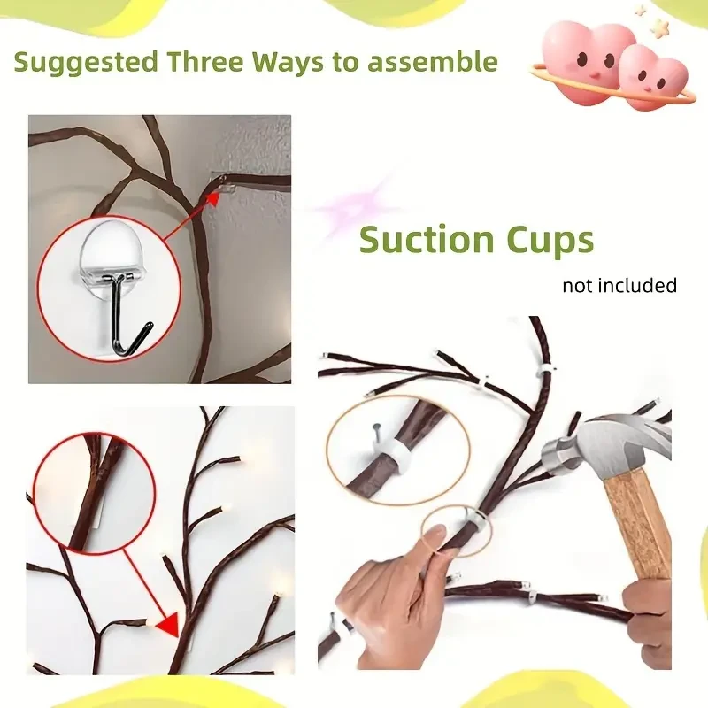 Luces LED de sauce - Ramas artificiales de 1,8 m para decoración de habitaciones