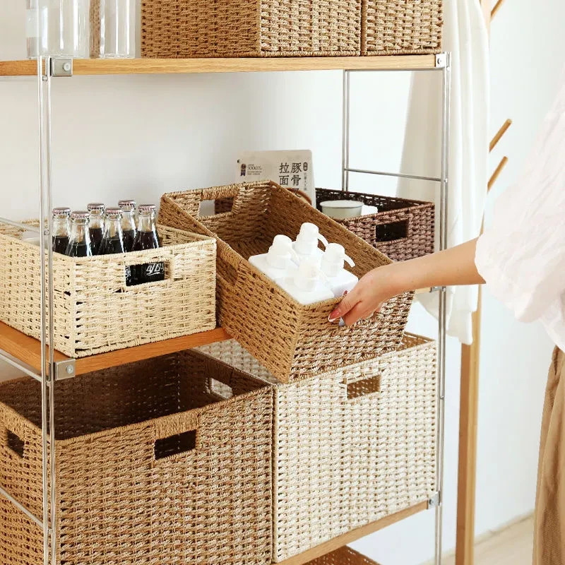 Caja de almacenamiento de paja para el hogar