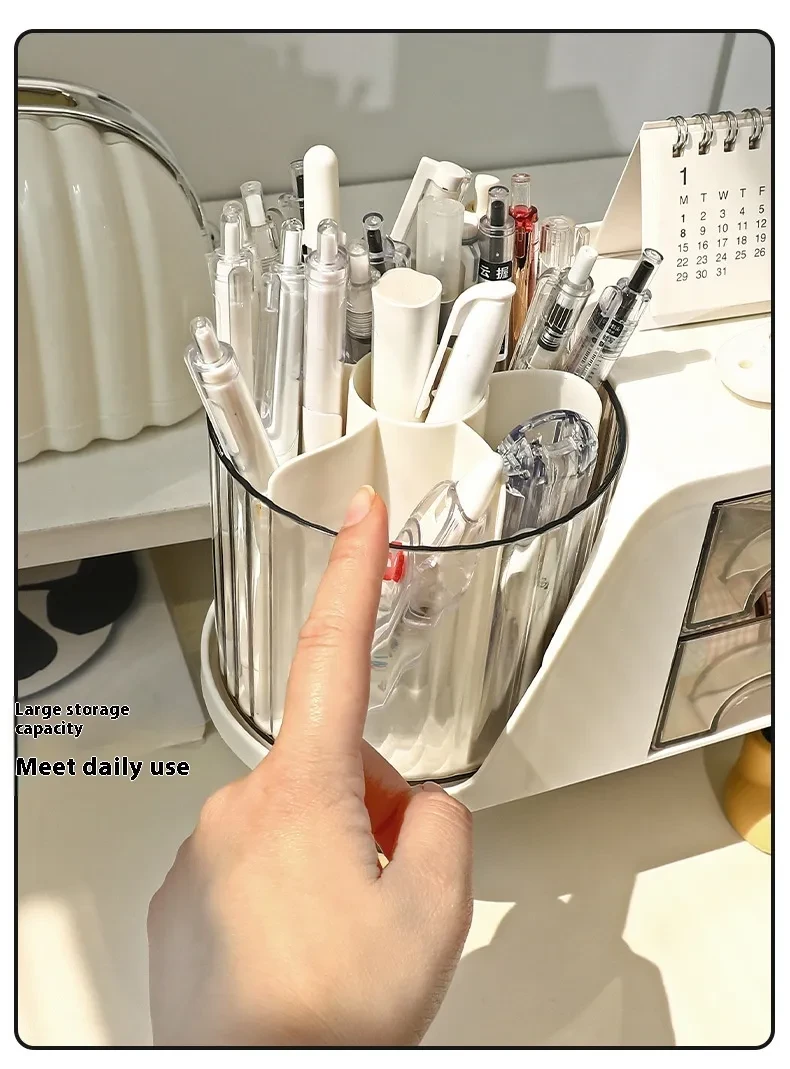 Caja de almacenamiento de escritorio con estante giratorio