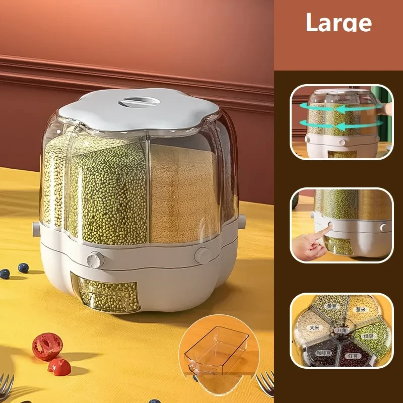 Tarro de almacenamiento giratorio, caja de almacenamiento transparente sellada