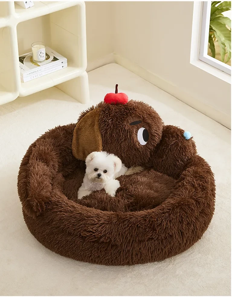 Sofá cama de felpa para perros pequeños y gatos, accesorios cálidos, cama grande para perros, caseta mediana, suministros para cachorros.