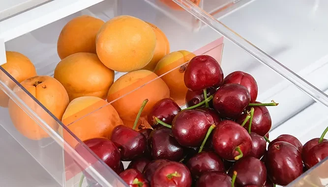 Organizador de refrigerador para almacenamiento de cocina - Caja de almacenamiento transparente para alimentos, cajones de refrigerador, espaciador, cesta de almacenamiento
