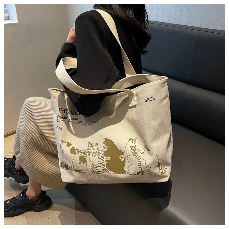 Bolso de hombro de lona de gran capacidad para mujer Leisure Commute