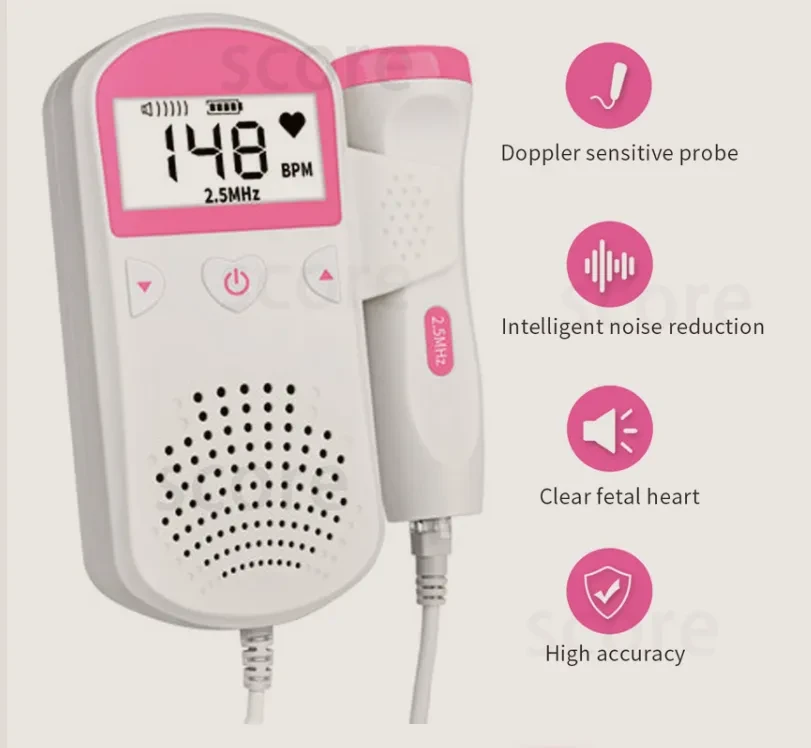Monitor de frecuencia cardíaca fetal Inicio Embarazo Bebé Sonido fetal Detector de frecuencia cardíaca