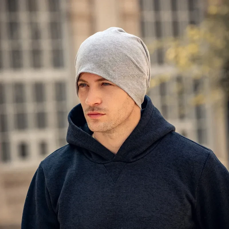 Gorros de color liso para otoño y primavera para hombre.