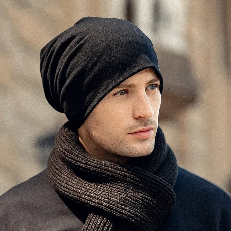Gorros de color liso para otoño y primavera para hombre.