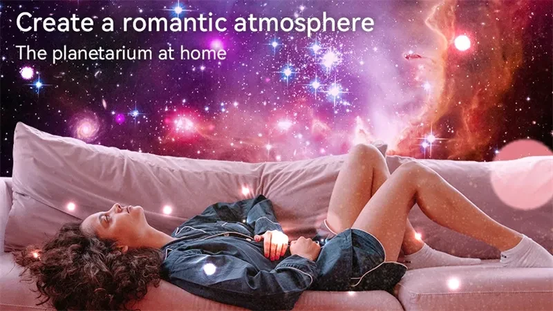 Proyector de galaxias con luz nocturna y cielo estrellado