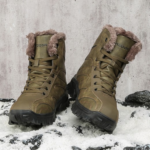 Botas de nieve nuevas de otoño e invierno para hombre, de caña alta, para exteriores