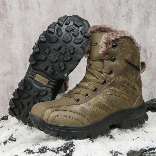 Botas de nieve nuevas de otoño e invierno para hombre, de caña alta, para exteriores
