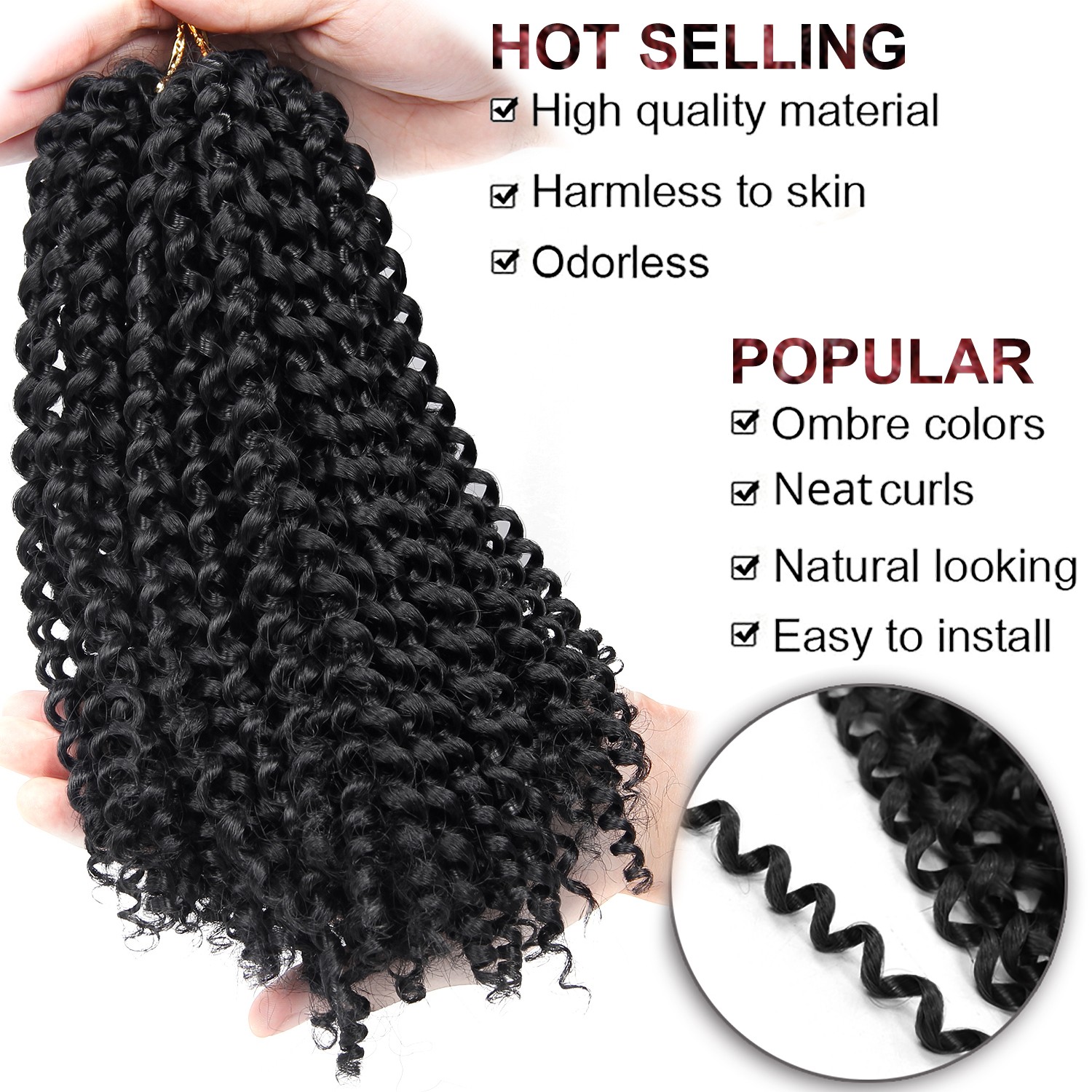 Extensiones de cabello africano de crochet