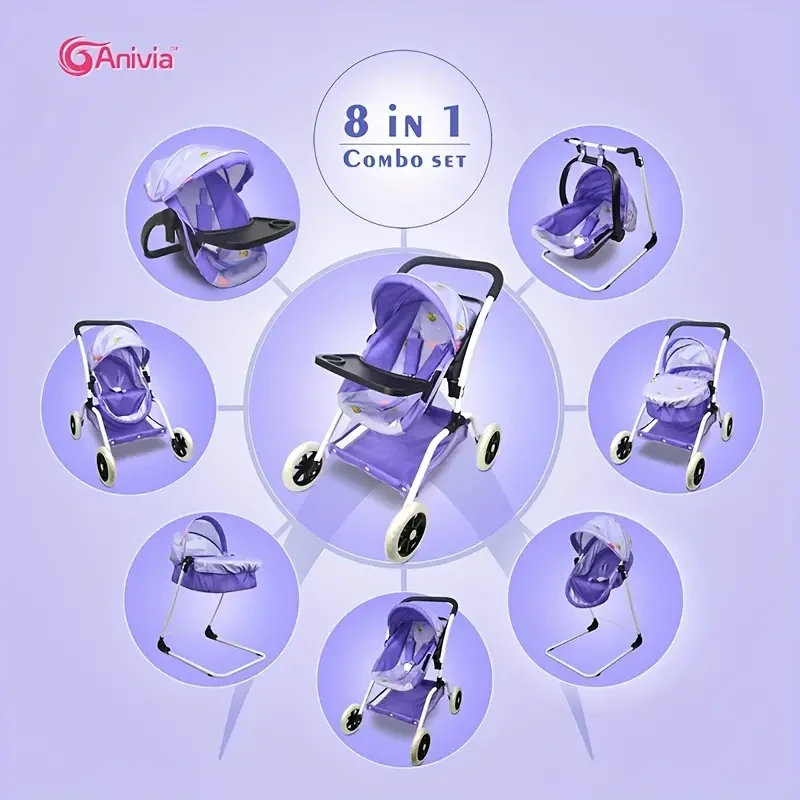 Cama y columpio 2 en 1 Anivia para muñecas de 45,72 cm (incluye bandeja inferior), regalo perfecto para las más pequeñas.