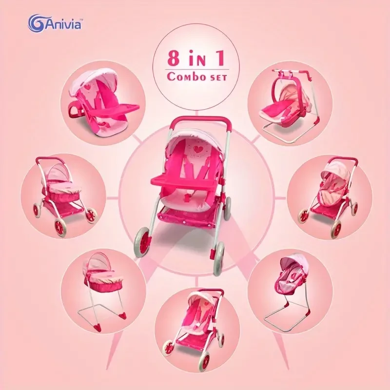 Cama y columpio 2 en 1 Anivia para muñecas de 45,72 cm (incluye bandeja inferior), regalo perfecto para las más pequeñas.