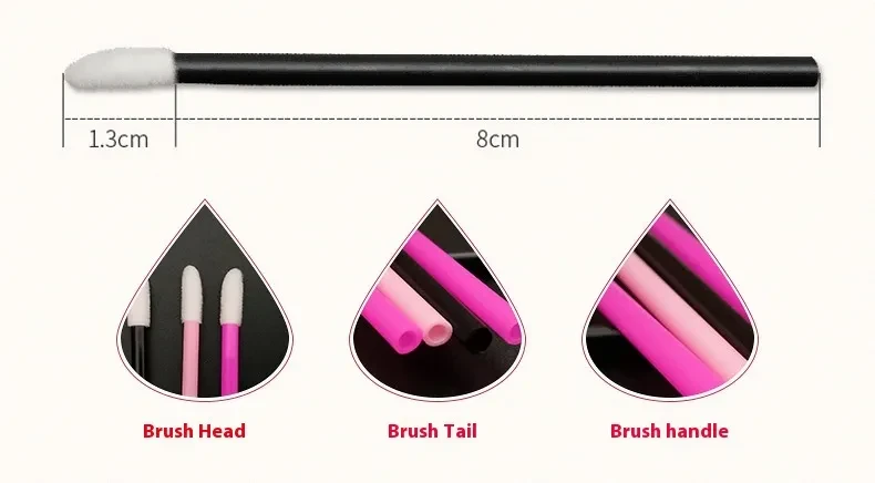 Mini pincel labial hueco portátil desechable