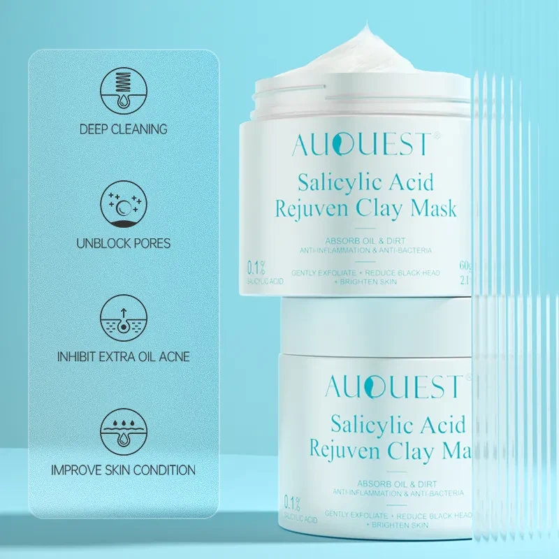 Mascarilla de barro con ácido salicílico para limpieza facial suave